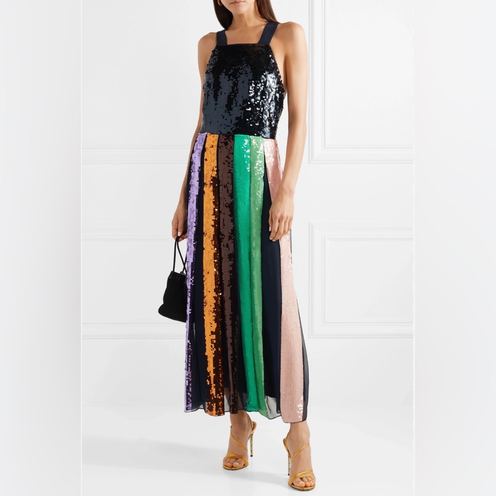 Tibi Multicolor Long Night Out Dress, Size 2